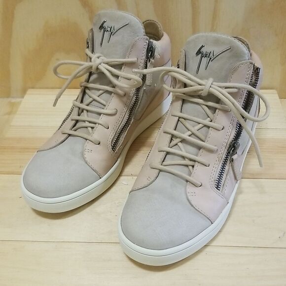 Giuseppe Zanotti Kriss Leather Hi Top Sneakers Size 7 1/2 38 EU - Preowned - Picture 1 of 9
